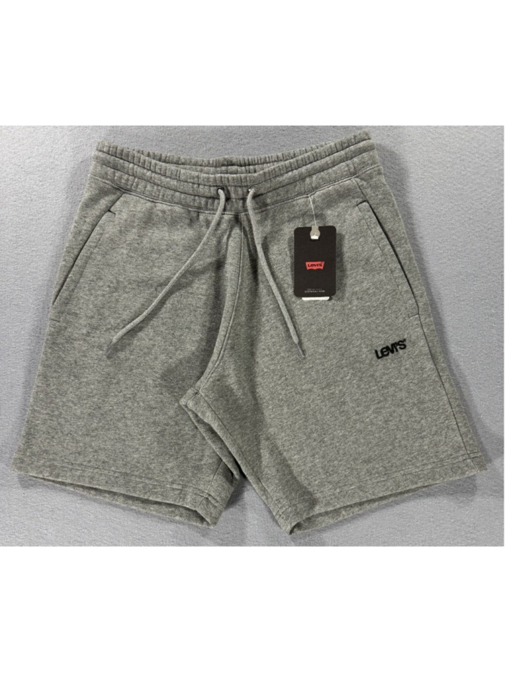 NWT Levi's Fleece Sweat Shorts Mens XS Gray Drawstring Irregular A1569-0005